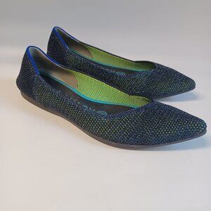 Rothys Flats Blue Point Toe Slip‎ Ons Womens size 5